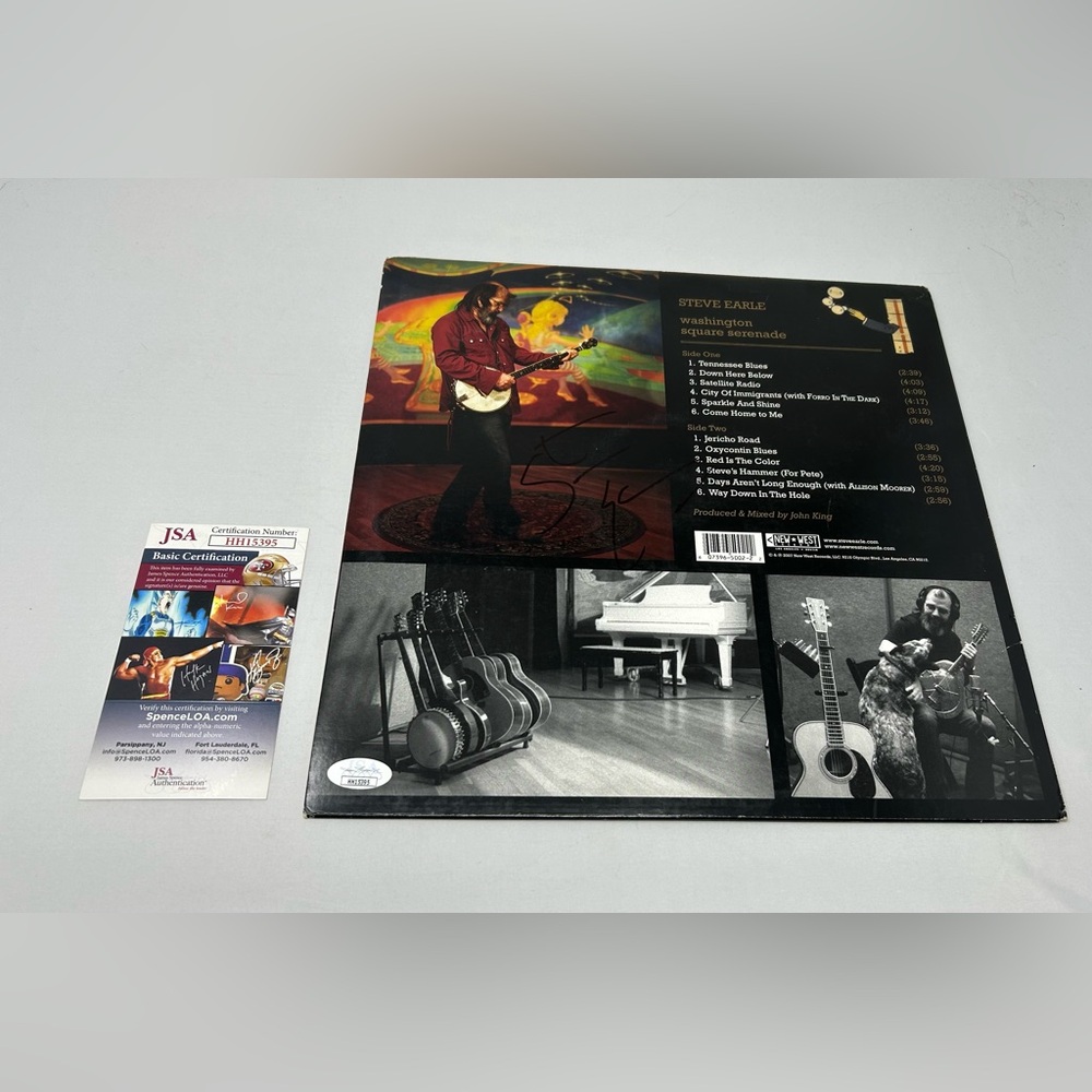 Steve Earle signed Washington Square‎ Serenade Album JSA COA